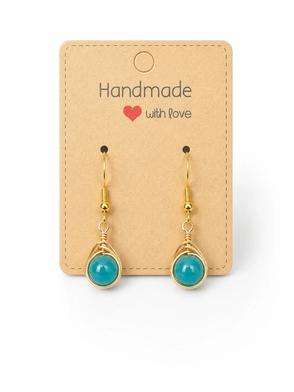 Amazonite Wire Wrapped Earrings